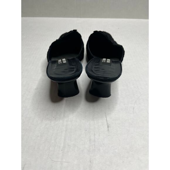 Stuart Weitzman Designer Black Lace Coquette Grunge Glam Mule Heels 6.5 - Picture 4 of 7